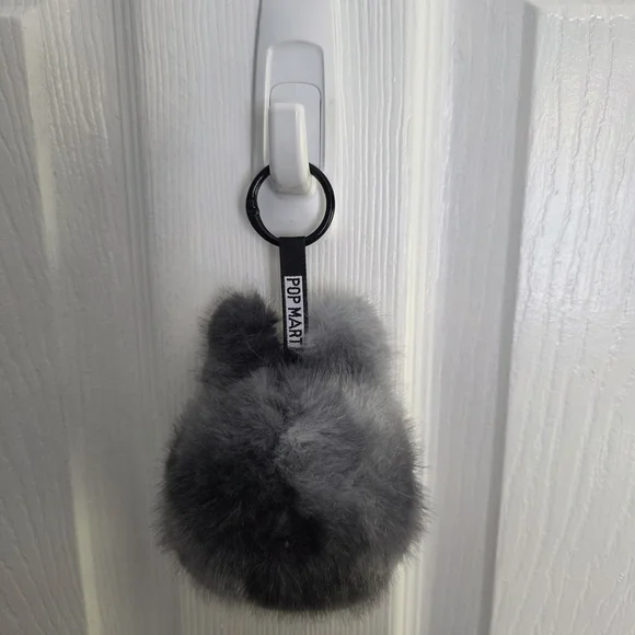Black Furry Labubu Bag Charm Or Keychain. NEW - Picture 2 of 3